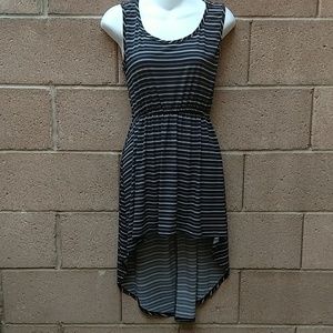 Swank High Low Tank Dress Medium Black White